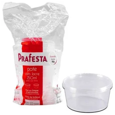 Kit Pote C/ Lacre Red 250 Ml Prafesta 10 Un