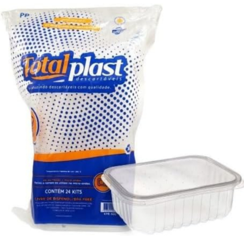 Kit Pote E Tampa 1000Ml Ret Totalplast 6X24Un