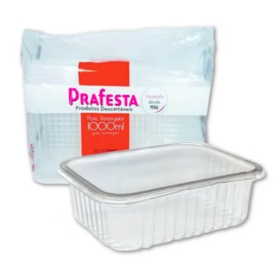 Kit Pote Retangular 1000 Ml C/24 Un-Prafesta