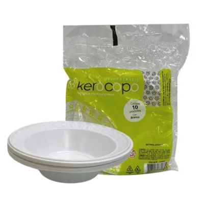 Prato Fundo Branco 15 Cm Kerocopo 10 Un