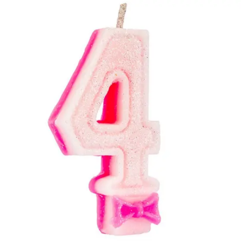 Vela Teimosa N 4 Rosa 10 Un - Bianco