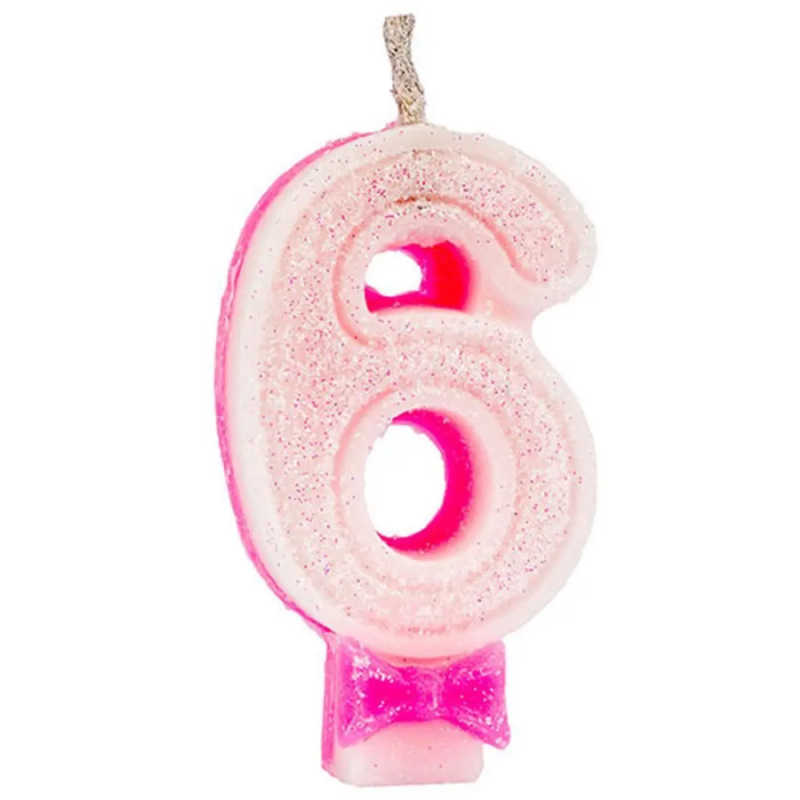 Vela Teimosa N 6 Rosa 10 Un - Bianco