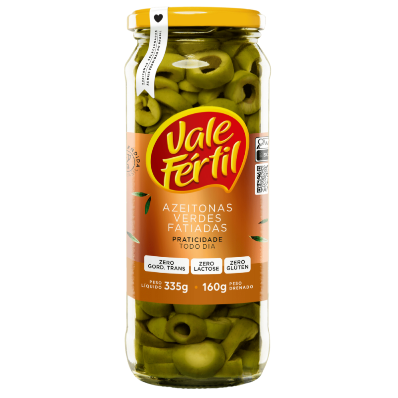 Azeitona Verde Fatiada Vidro Vale Fertil 24X160G