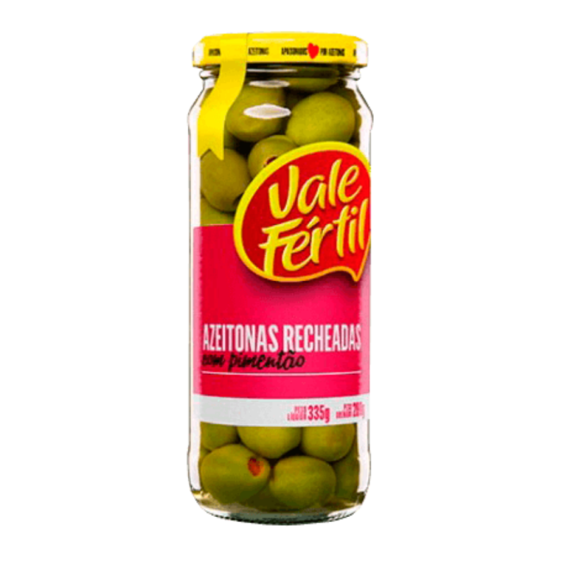Azeitona Verde Recheada Vidro Vale Fertil 12X200G