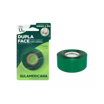 FITA DUPLA FACE SULAMERICANA 9X24MMX2M