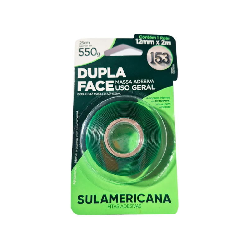 FITA DUPLA FACE SULAMERICANA 10X12MMX2M