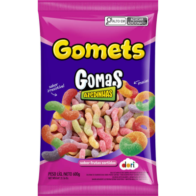 GOMETS GOMA MINHOCA FRUTAS ACIDA 600G